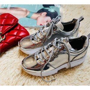 Michael Kors Metallic Silver Sneakers